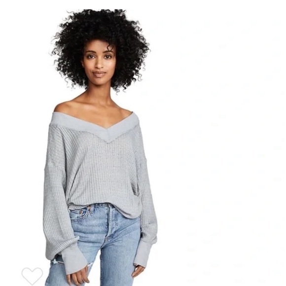 We The Free Super Oversized South Side Thermal Waffle Knit Top - Picture 3 of 12